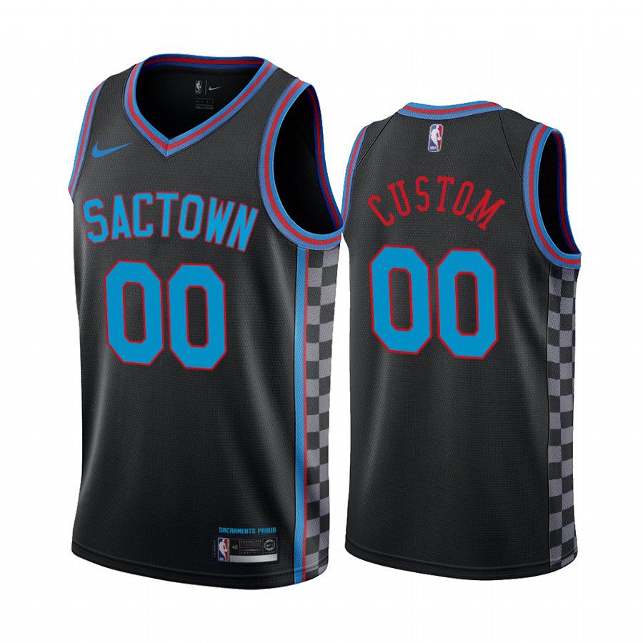 Men Sacramento Kings #00 custom black city edition sactown 2020 nba jersey